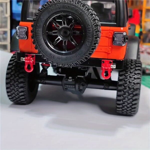 2 Pcs Metal Upgrade RC Car Bumpers – Durable Black Aluminum Alloy Front & Rear Guards with Mounting Brackets for MN 1/12 MN128 Models - Image 3